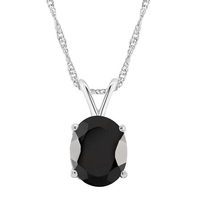 Alyson Layne Sterling Silver Oval Onyx Pendant Necklace, Womens Product Image