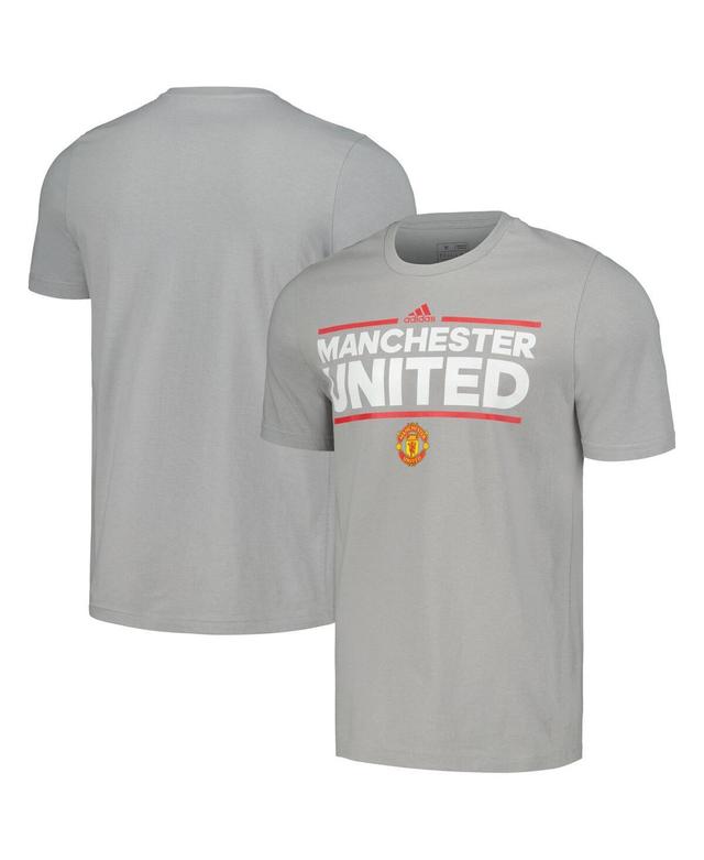 Mens adidas Gray Manchester United Lockup T-Shirt Product Image