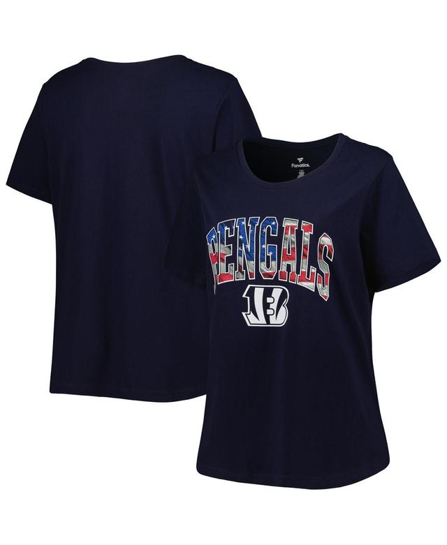 Womens Fanatics Navy Cincinnati Bengals Plus Size Banner Wave V-Neck T-shirt Product Image