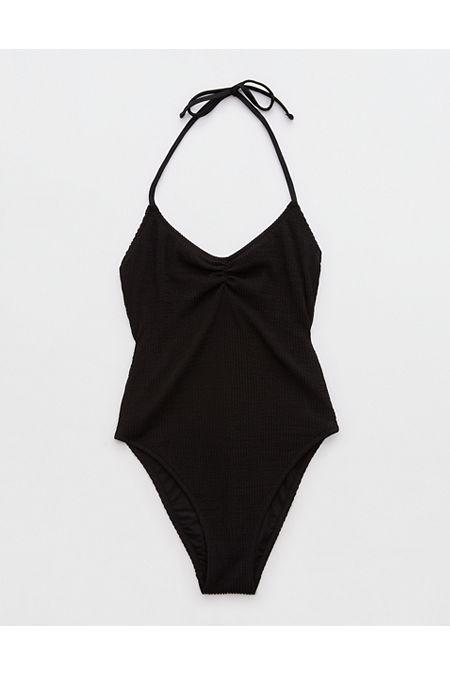 Aerie Crinkle Halter Cheekiest One Piece Swimsuit Women's Product Image