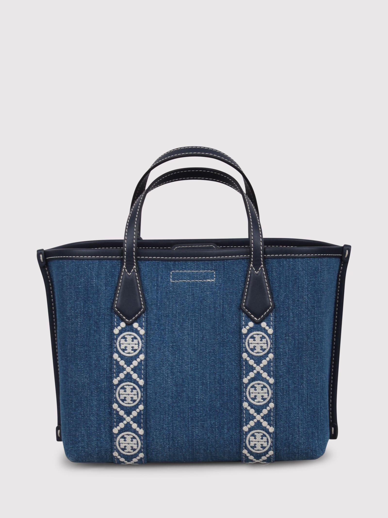 Logo Patch Denim Tote Bag In Denim Multi Product Image