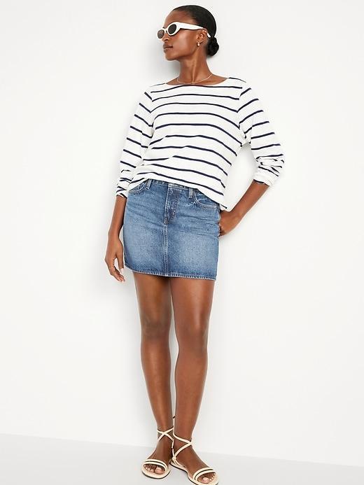 Mid-Rise OG Jean Mini Skirt Product Image