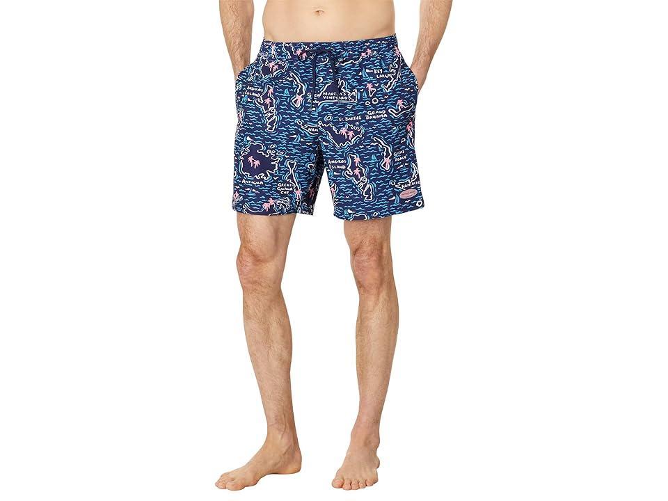 Vineyard Vines 7 Printed Chappy Trunks (Warf Chappy Stripe Wild Lime) Men's Swimwear Product Image