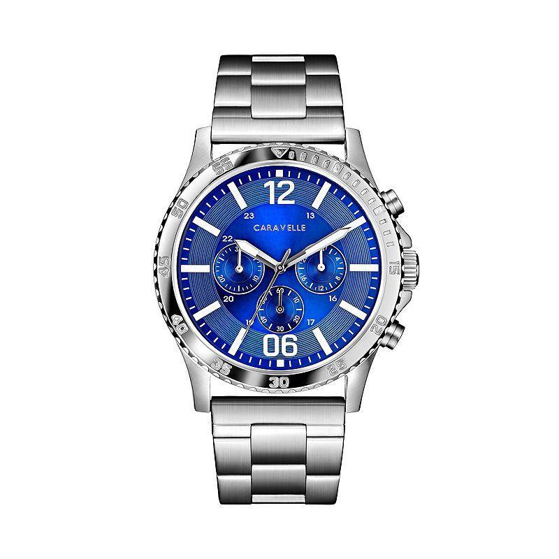 Men's Caravelle by Bulova Chronograph Watch with Blue Dial (Model: 43A145) Product Image