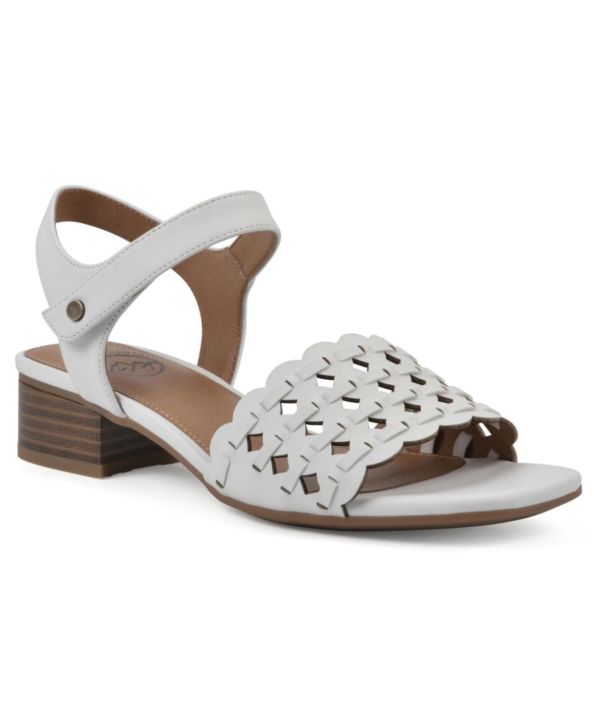 White Mountain Womens Alumina Block Heel Flat Sandals Product Image