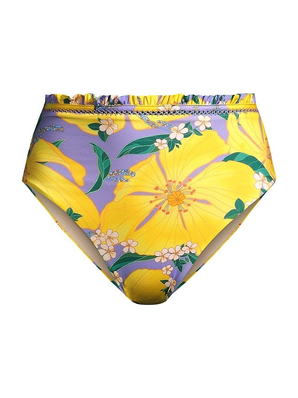 Womens Pietra Floral High-Rise Bikini Bottom Product Image