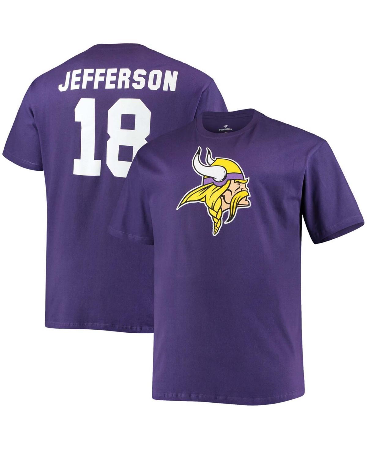 Mens Fanatics Branded Justin Jefferson Purple Minnesota Vikings Big & Tall Player Name & Number T-Shirt Product Image