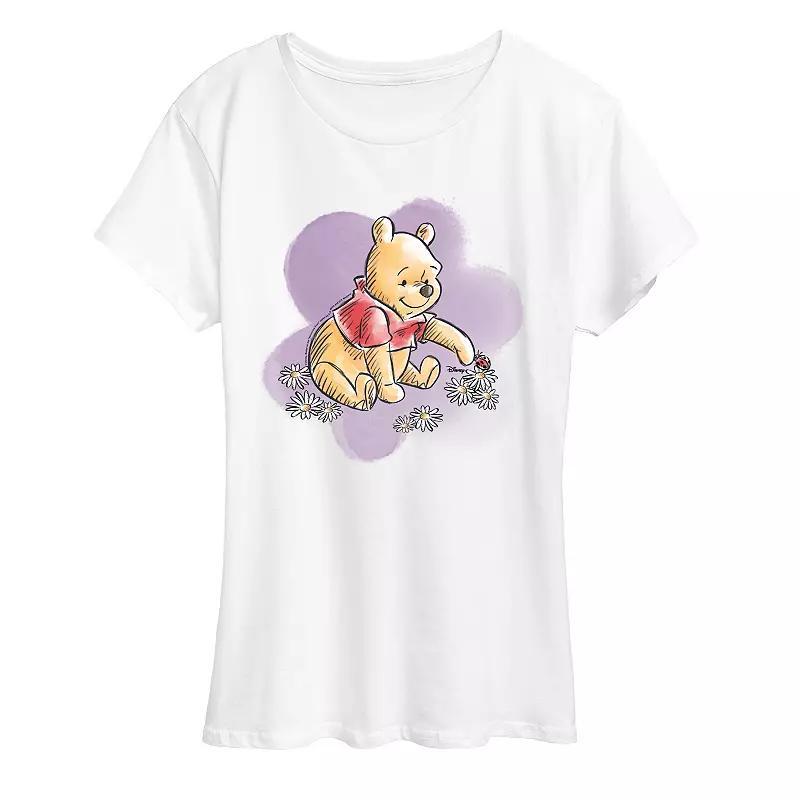 Disneys Winnie The Pooh Womens Floral Graphic Tee Product Image