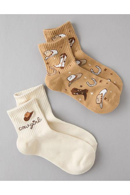 AE Cowgirl Boyfriend Socks 2-Pack Womens Product Image