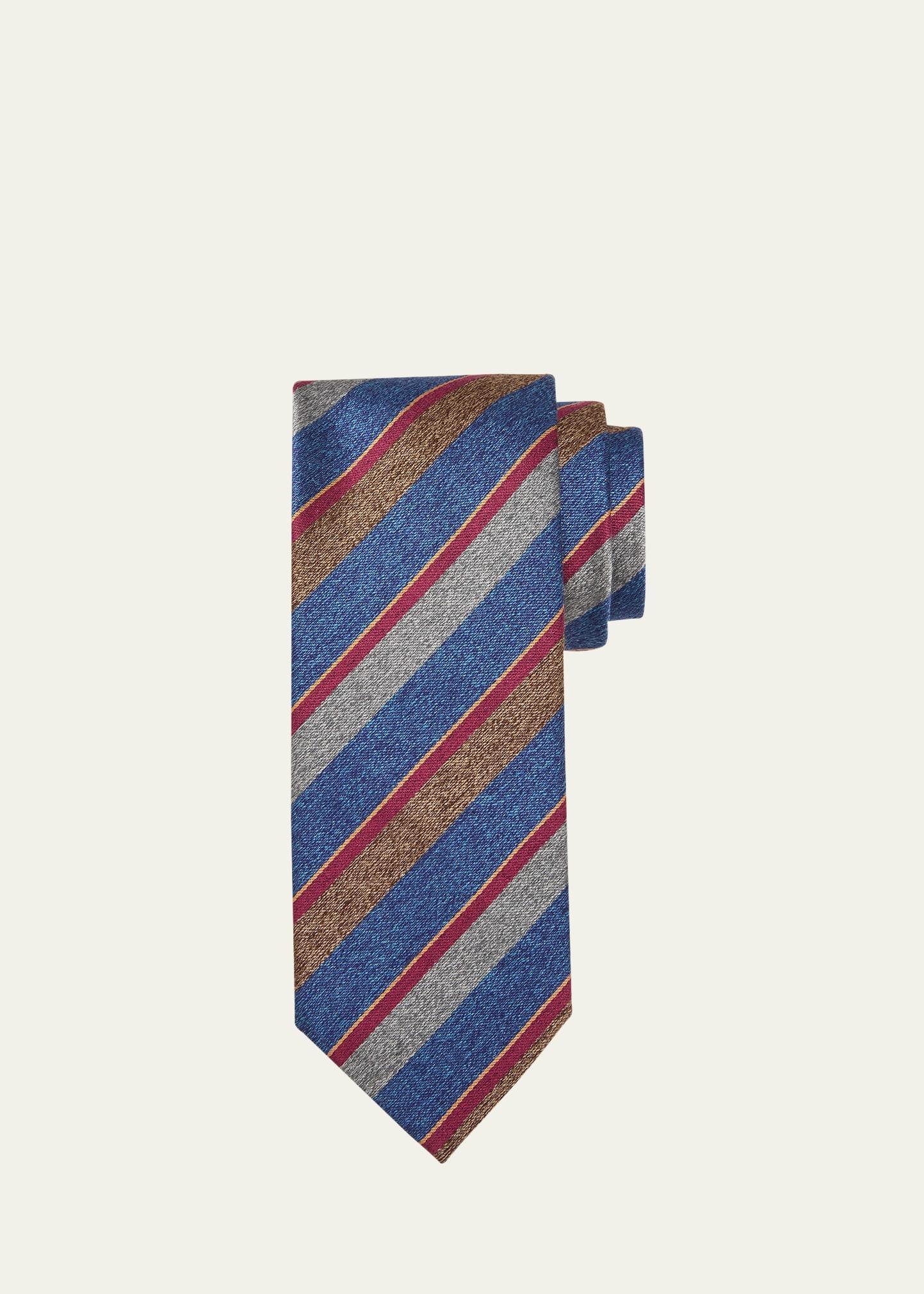 Mens Multi-Stripe Schappe Silk Tie Product Image