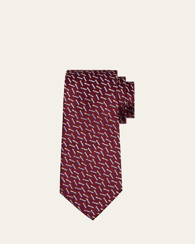 Mens Diagonal Line Silk Tie Product Image