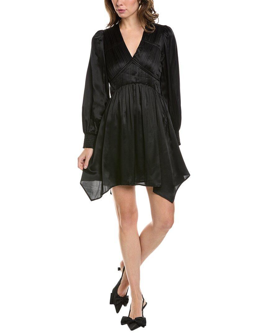 Womens Black Esta Pleated Woven Dress Product Image