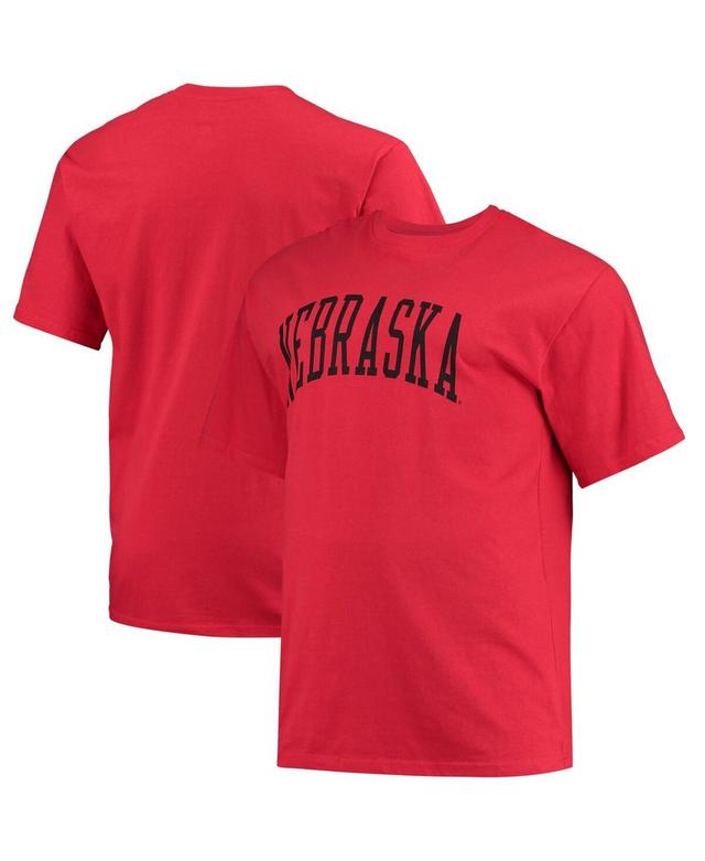 Mens Champion Scarlet Nebraska Huskers Big and Tall Arch Team Logo T-shirt Product Image