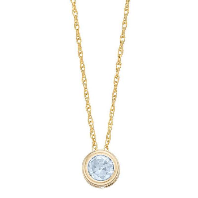 Pure Gem Collection 10k Gold Lab-Created White Sapphire Pendant Necklace, Womens Product Image