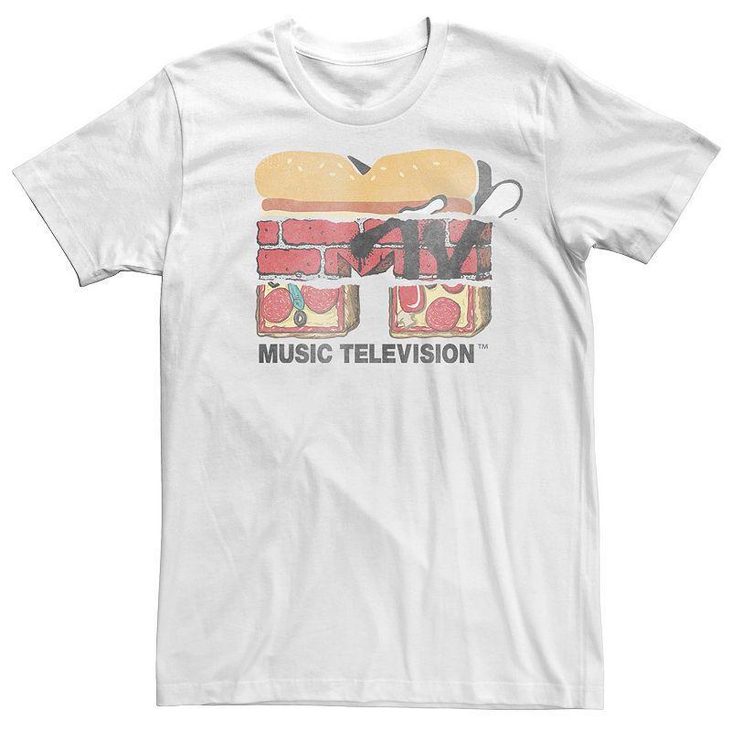 Mens MTV Faded Multi Fill Food Logo Short Sleeve Tee White Product Image