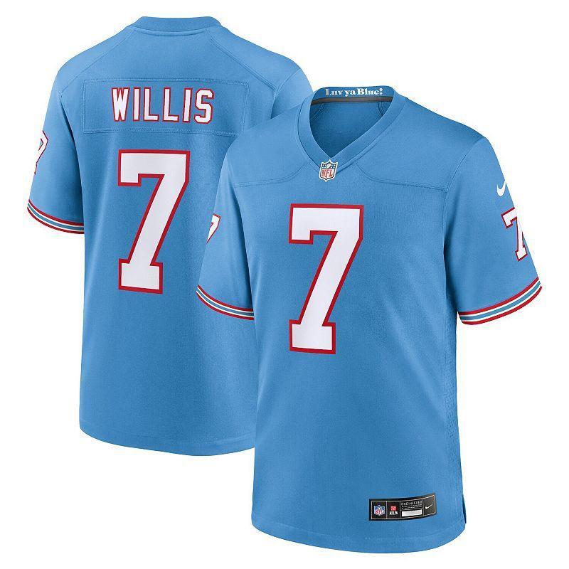 Mens Nike Malik Willis Blue Tennessee Titans Oilers Throwback Alternate Game Player Jersey Product Image