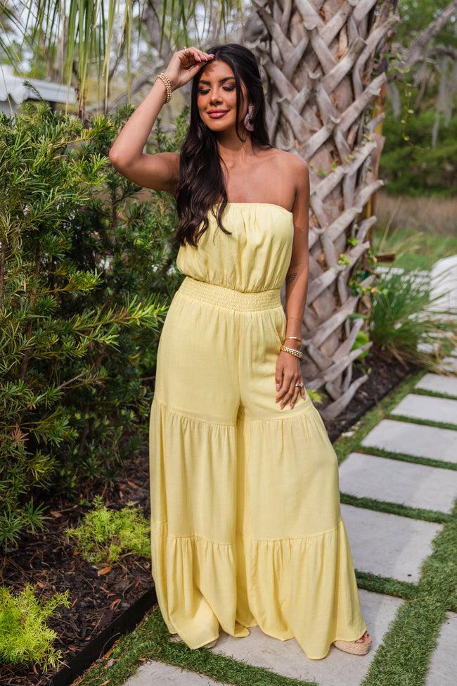 Sunny Side Of Life Yellow Strapless Jumpsuit Product Image