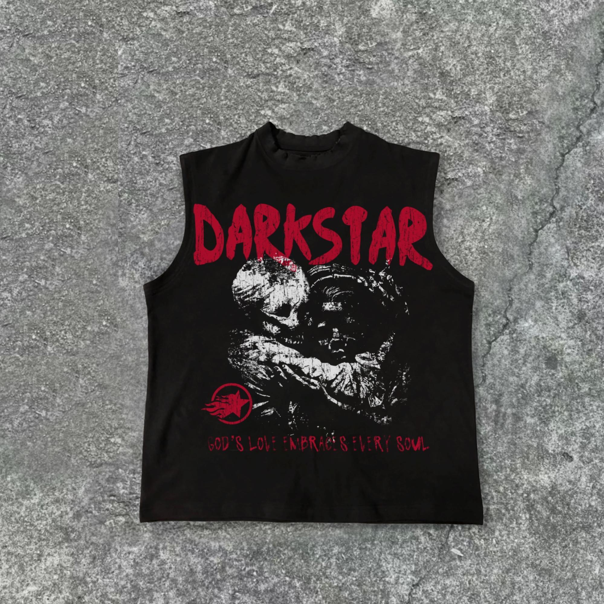 Darkstar-Soul Of God Vintage Old Print Pattern Cotton Tank Top Product Image