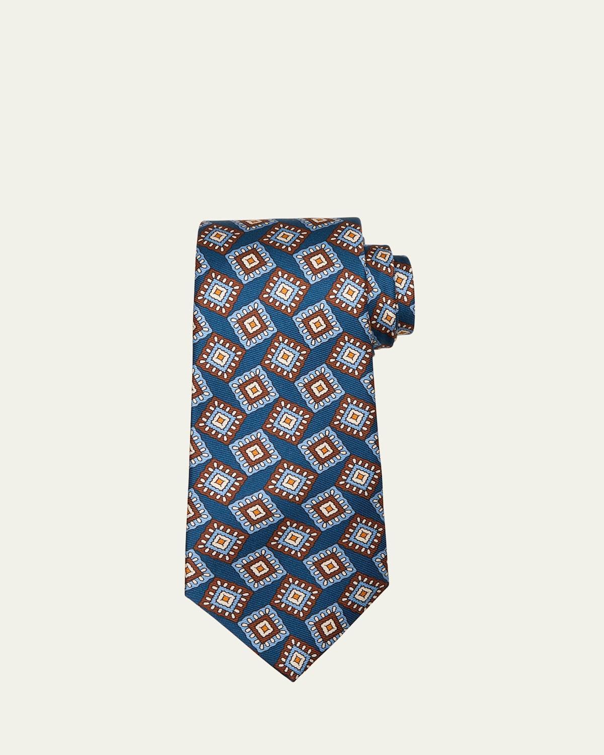 Mens Large Square Silk Tie Product Image