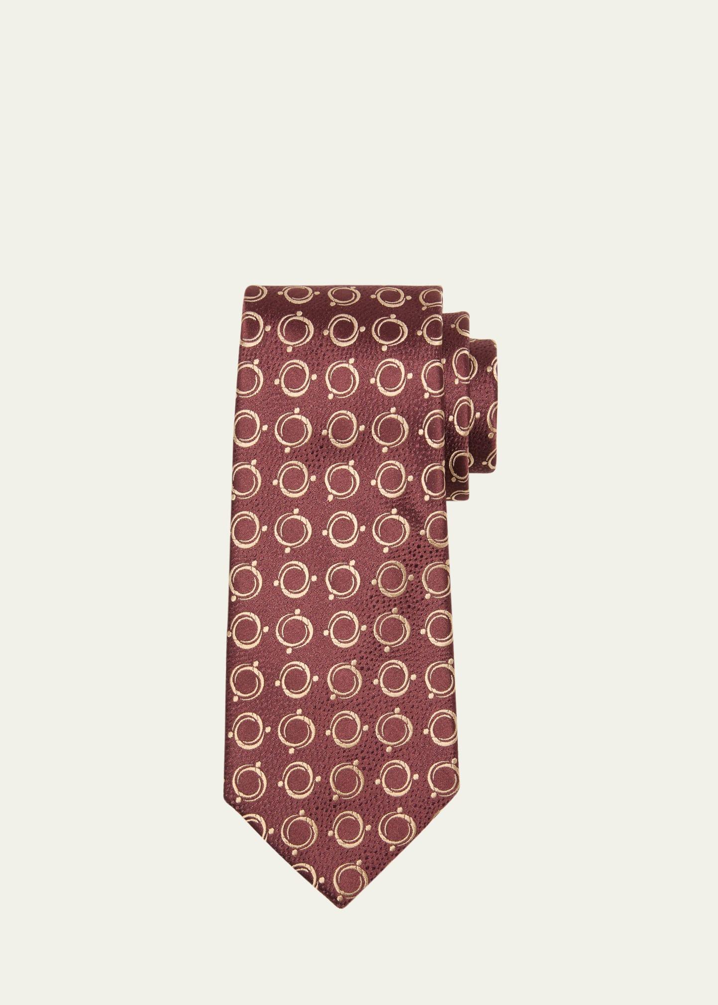 Mens Circle Jacquard Silk Tie Product Image