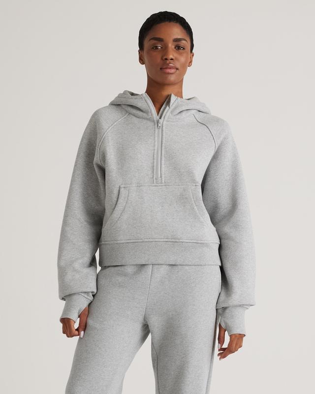 Organic Heavyweight Fleece Cropped Half Zip Hoodie Product Image