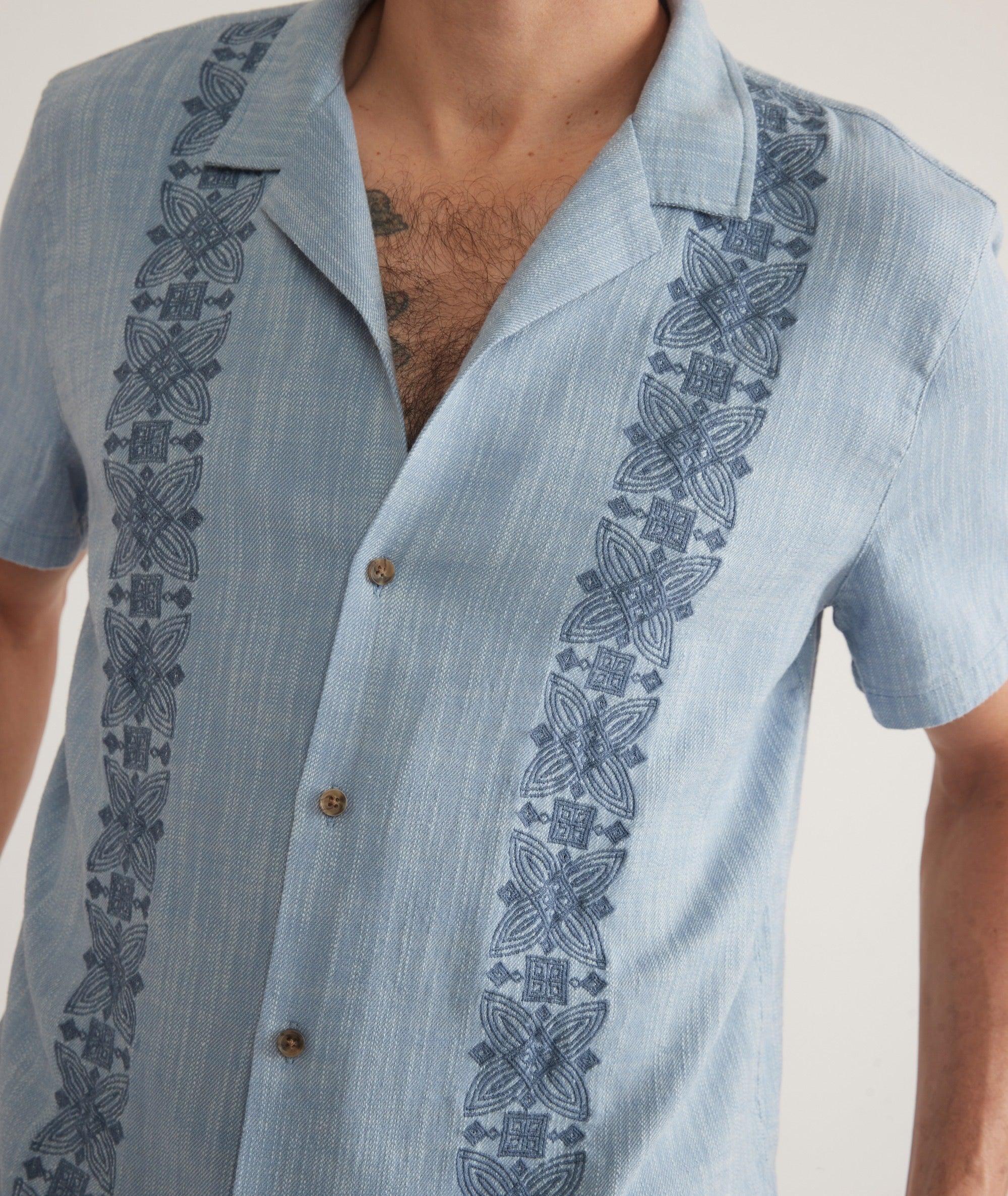 Stretch Selvage Embroidered Resort Shirt Product Image