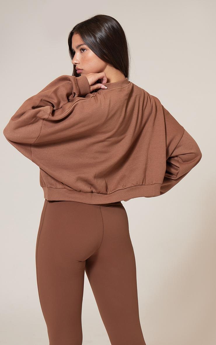 Mocha Oversized Boxy Sweatshirt Product Image