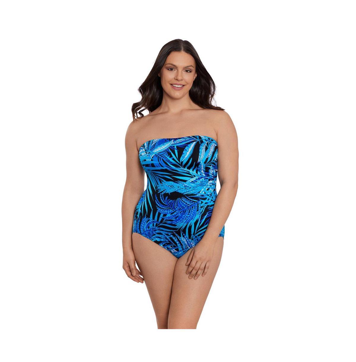 Womens Longitude Side Shirred Bandeau One-Piece Swimsuit Product Image