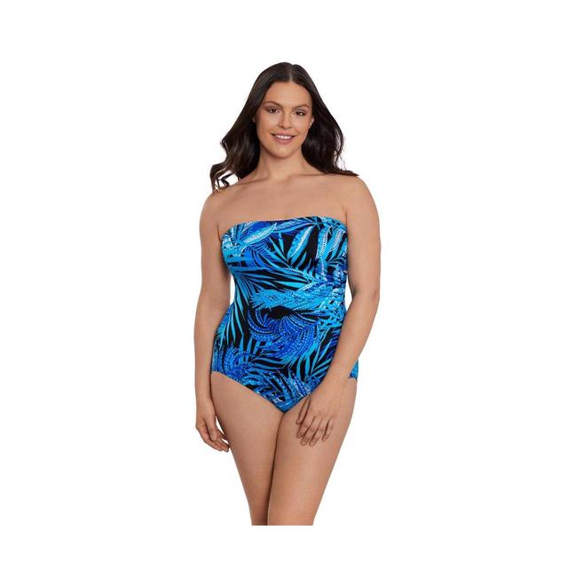 Women's Side Shirred Bandeau One-Piece Swimsuit Product Image