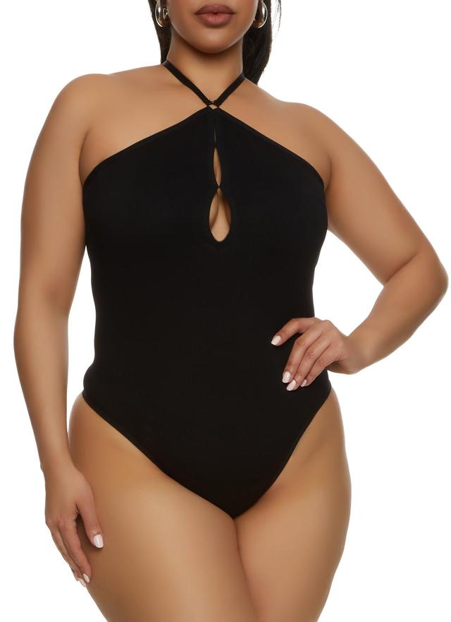 Womens Plus Size Keyhole Open Back Bodysuit Product Image