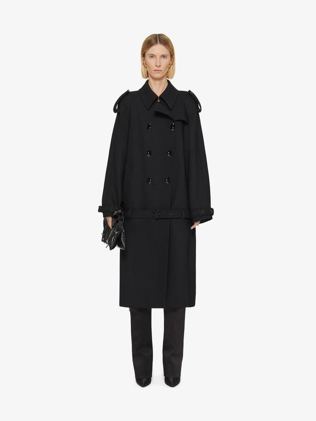 Oversized trench-coat in wool Product Image