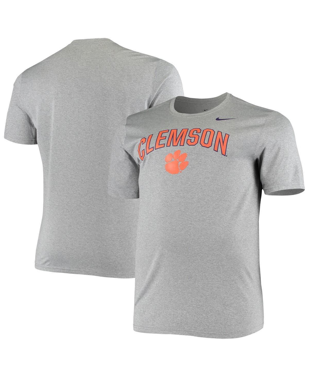 Mens Nike Heathered Charcoal Clemson Tigers Big & Tall Legend Arch Over Logo Performance T-Shirt Product Image