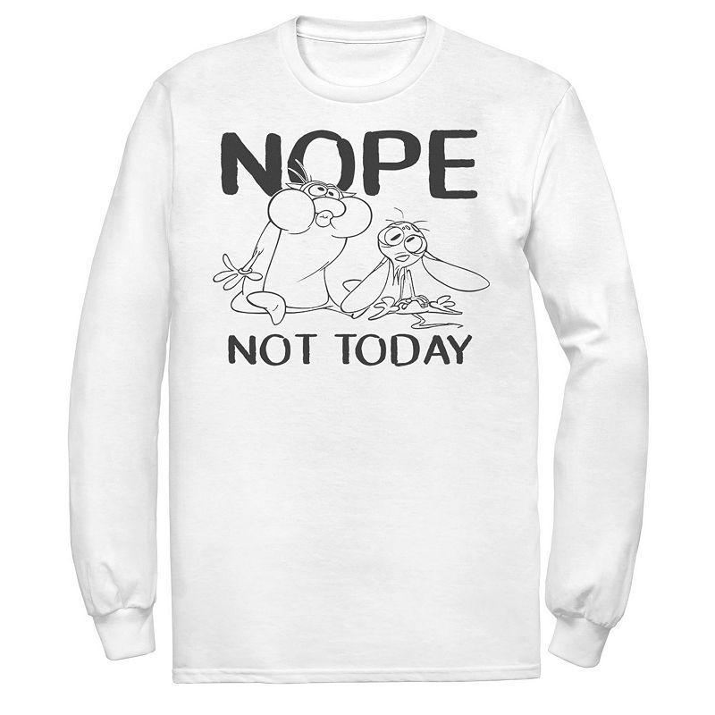 Mens Nickelodeon Ren And Stimpy Nope Not Today Sketch Long Sleeve Graphic Tee Product Image