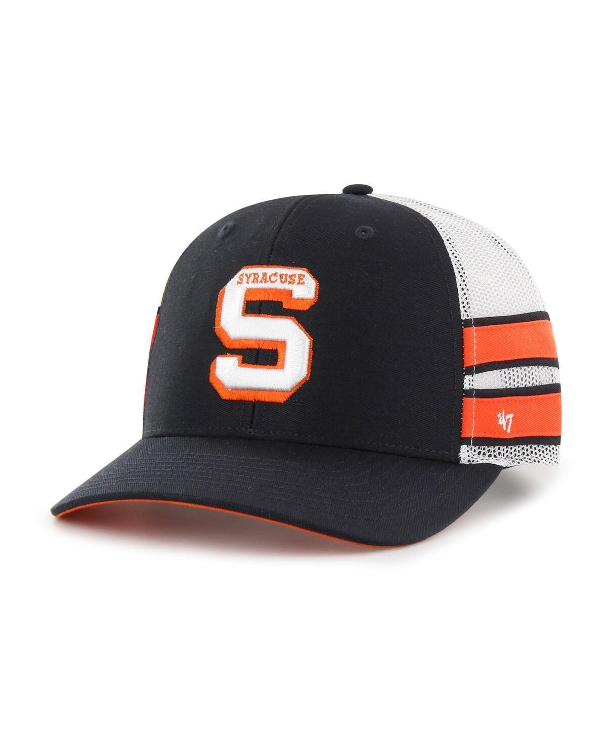 Mens 47 Syracuse Orange Straight Eight Adjustable Trucker Hat, Blue Product Image