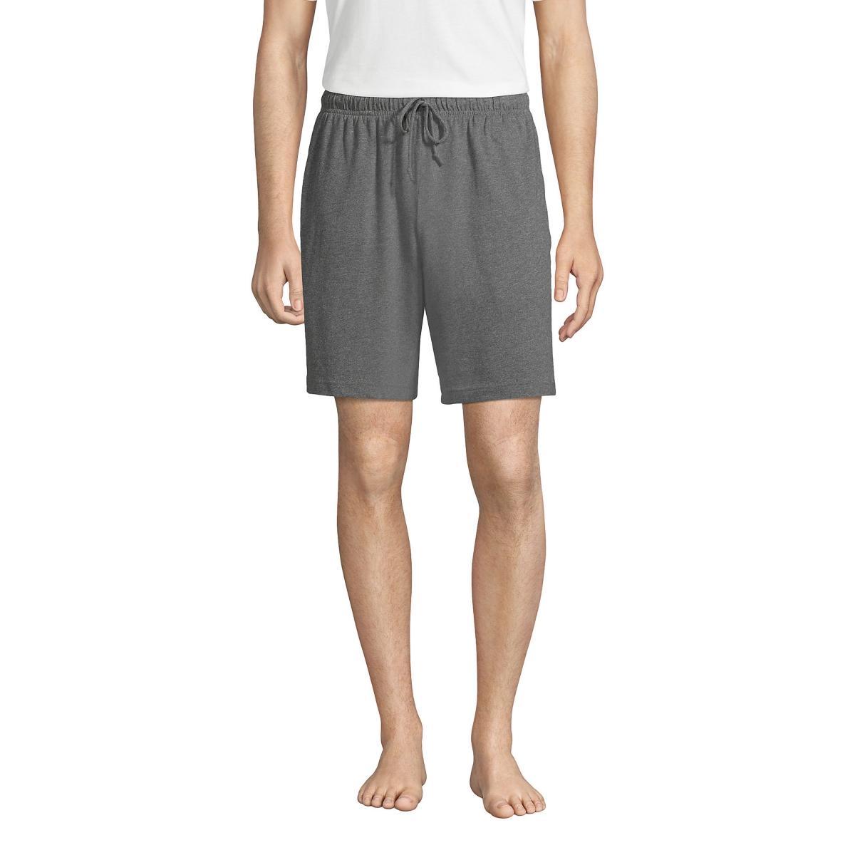 Big & Tall Lands End Knit Jersey Pajama Shorts, Mens Grey Product Image