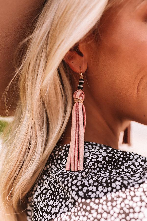 The Harper Tassel Earrings in Rose Product Image