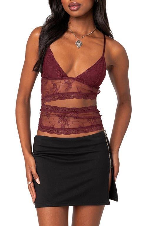 Womens Spice cut out sheer lace tank top Product Image