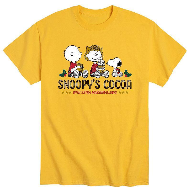 Mens Peanuts Snoopys Cocoa Tee Yellow Product Image