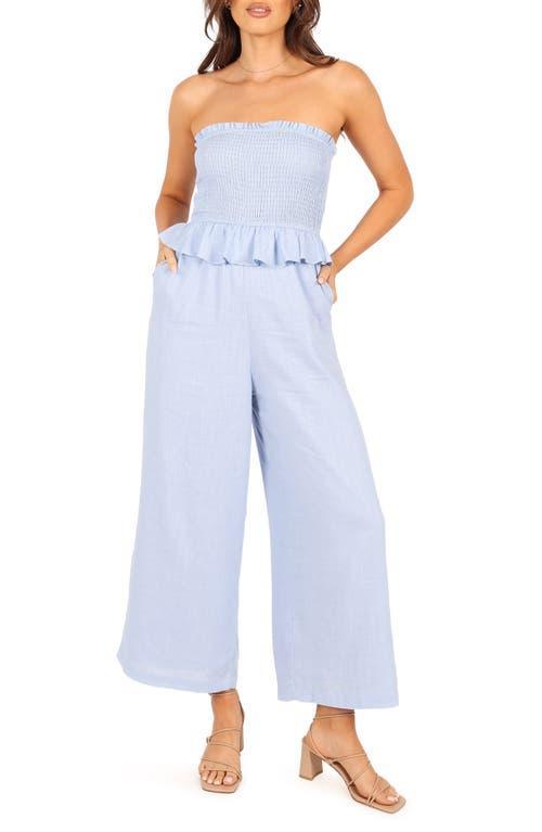 Petal & Pup Elle Strapless Wide Leg Linen Jumpsuit Product Image