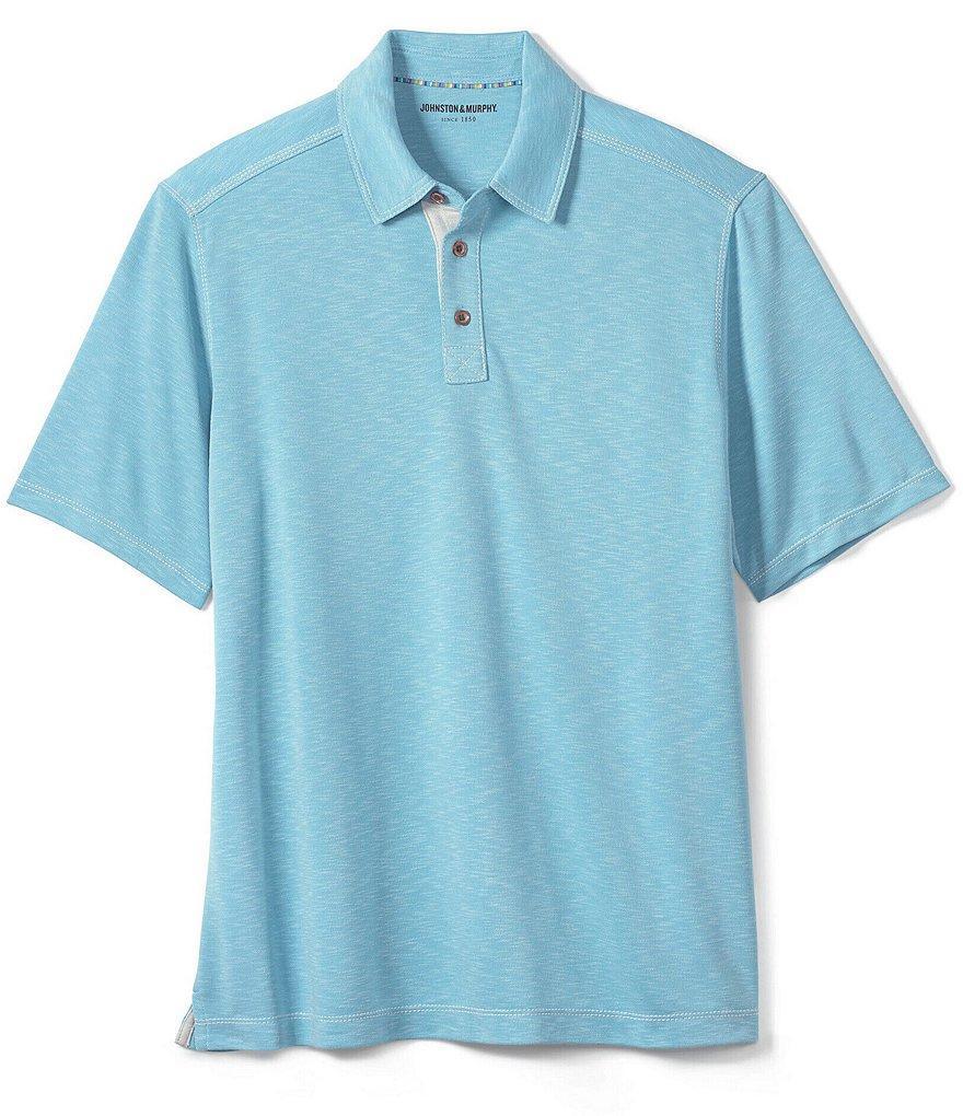 Johnston & Murphy Vintage Slub Short Sleeve Polo Shirt Product Image