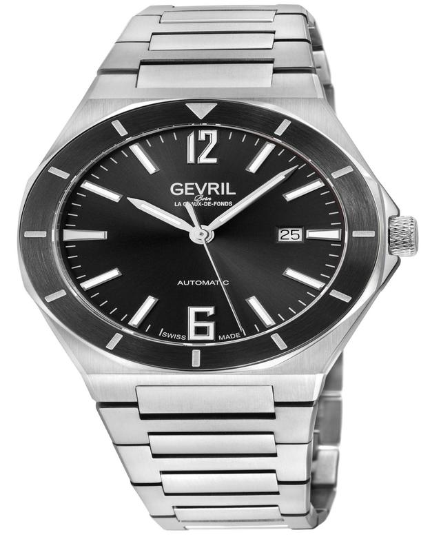 Gevril Mens High Line Silver-Tone Stainless Steel Watch 43mm - Silver Product Image