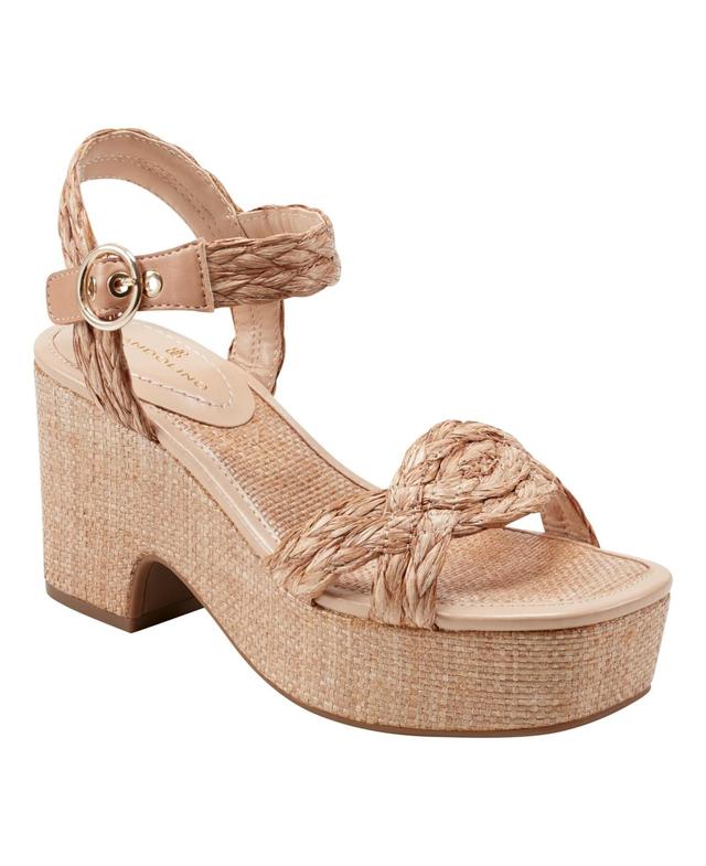 Bandolino Womens Sabinna Platform Braided Wedge Sandals - Medium Natural - Manmade Product Image