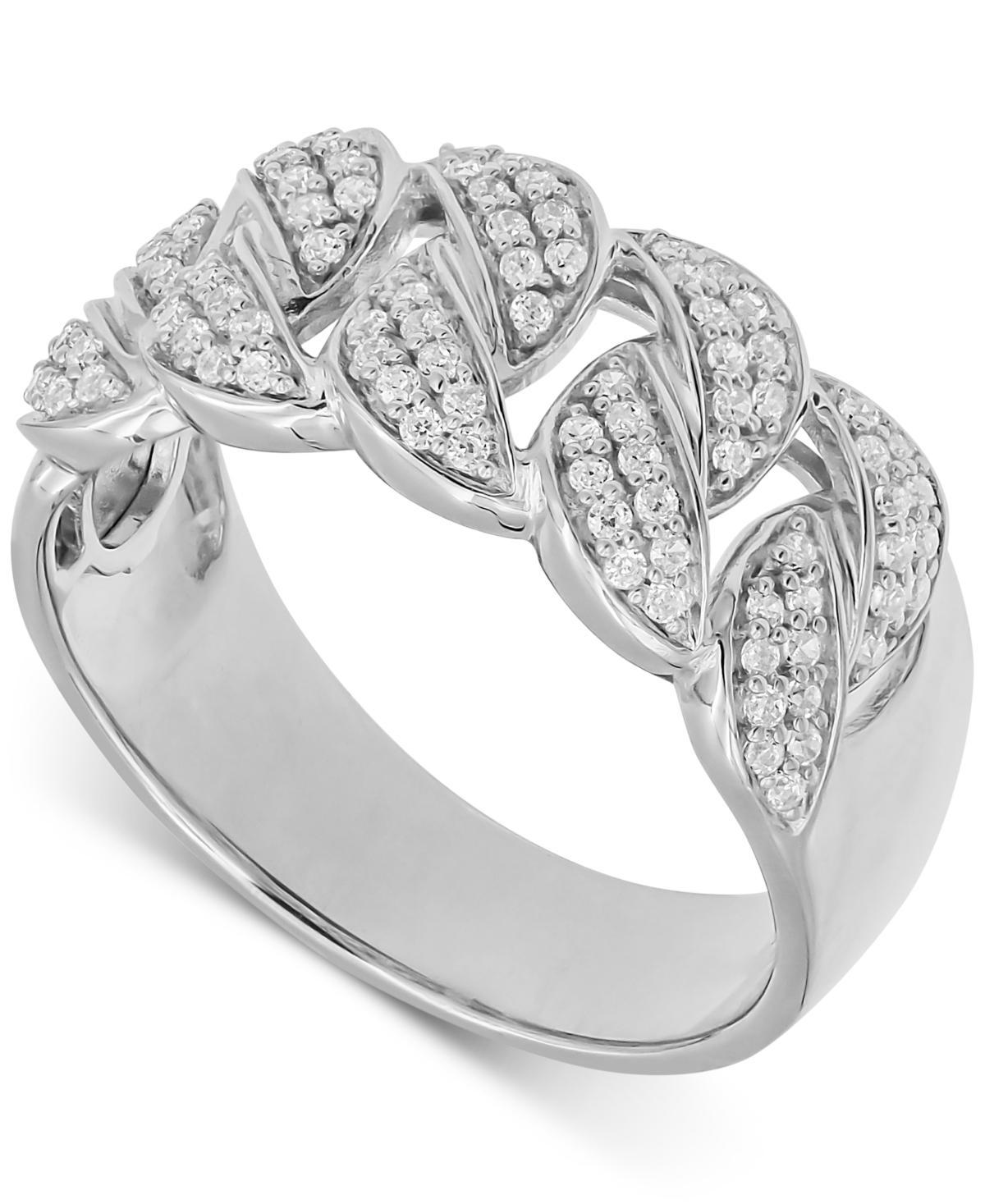 Mens Diamond Chain Link Ring (1/2 ct. t.w.) in 10k White Gold (Also in Yellow Gold) Product Image