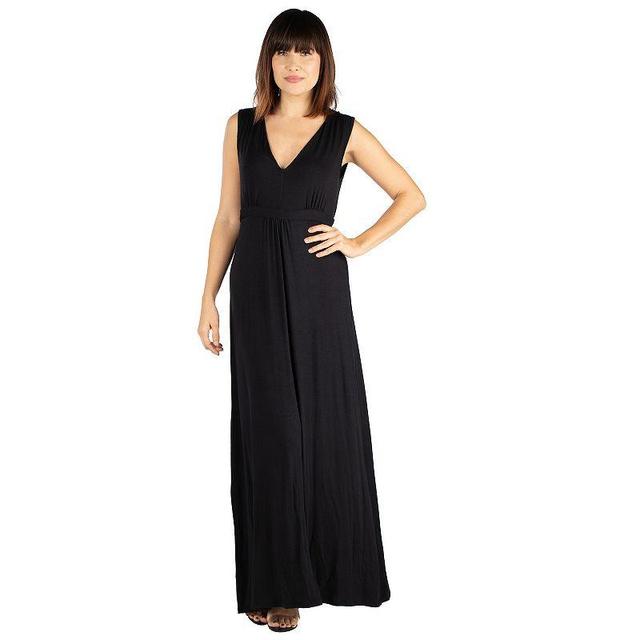 Womens 24seven Comfort Apparel V-Neck Sleeveless Maxi Dress Product Image