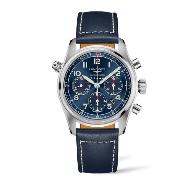 Longines Spirit Automatic Chronograph Leather Strap Watch, 42mm Product Image