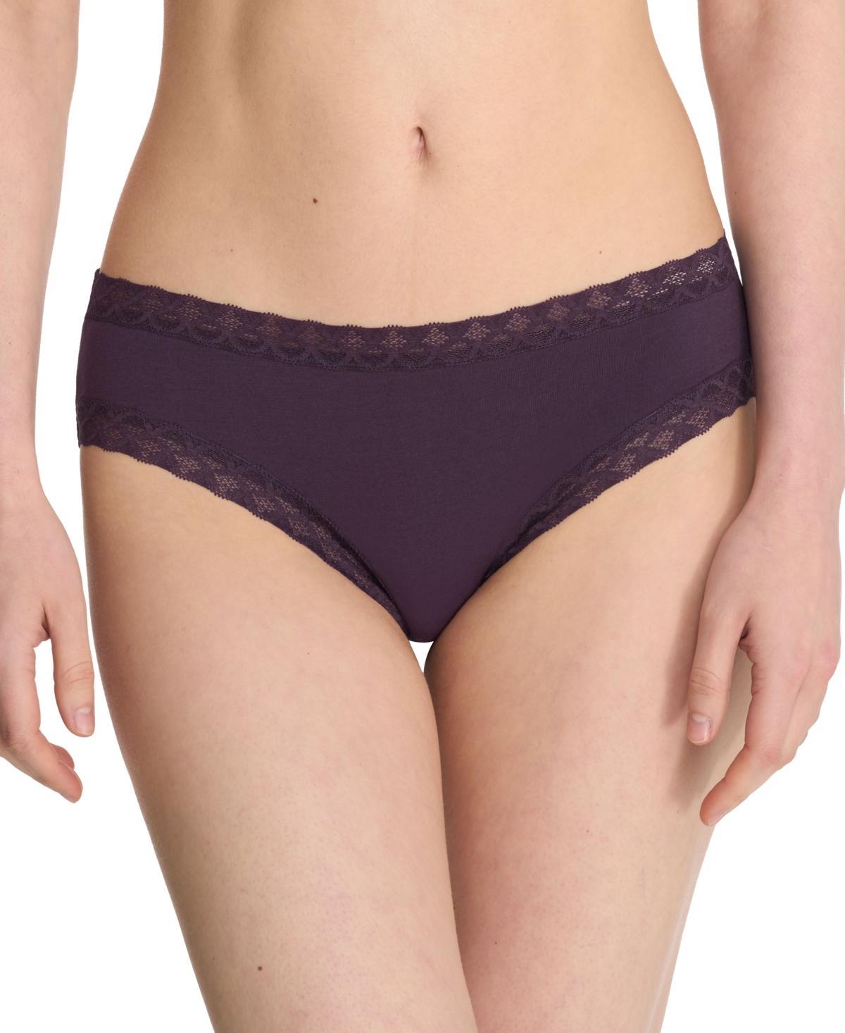 Natori Bliss Lace-Trim Cotton Brief Underwear 156058 Product Image