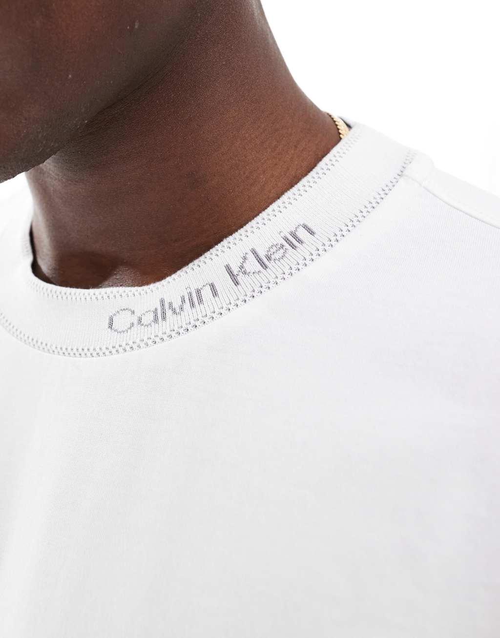 Calvin Klein neck logo t-shirt in white Product Image