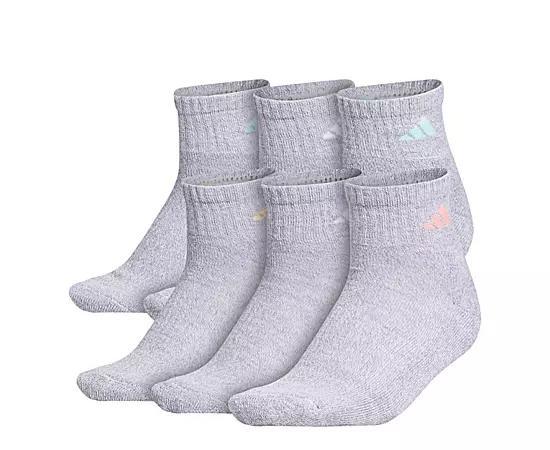 Adidas Womens Athletic Cushioned Quarter Socks 6 Pairs Product Image