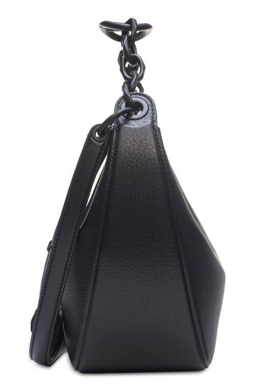 Small Leather Vlogo Moon Shoulder Bag In 0no Nero Product Image