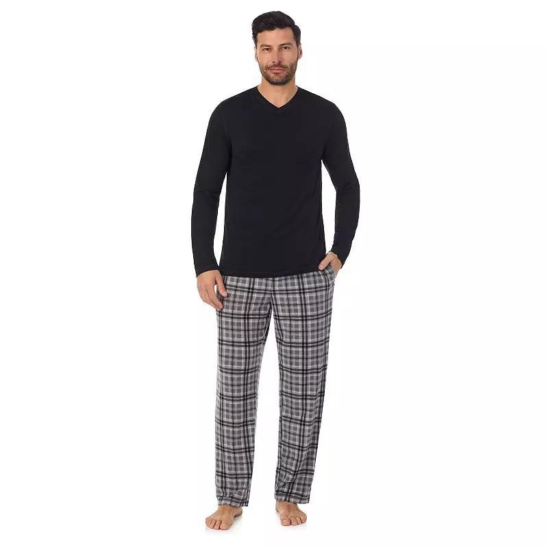 Mens Cuddl Duds Cabin Fleece Long Sleeve Pajama Top & Pajama Pants Set Product Image